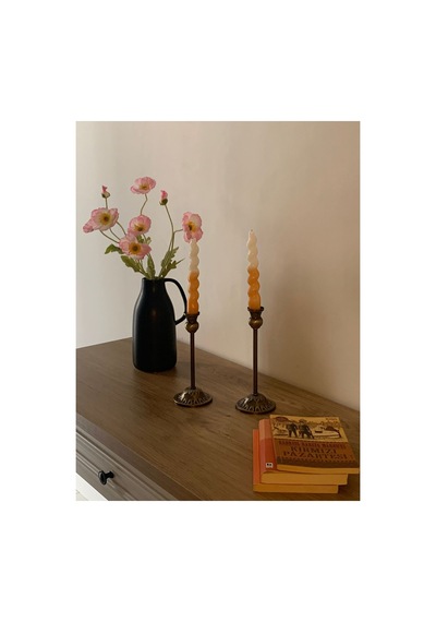 Rustik Model Eskitme Gold 2'li Şamdan & Mumluk Seti Altın - 805784881 Altın