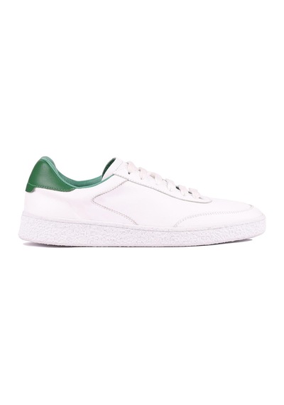 Shoetyle - Beyaz Hakiki Deri Bağcıklı Erkek Sneaker 666-11-1255 Beyaz