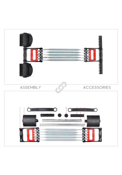 Gus Company 5 Yaylı Çelik Fonksiyonel Göğüs Ve El - Ayak Kondisyon Aleti 5 Spring Chest Expander Gümüş
