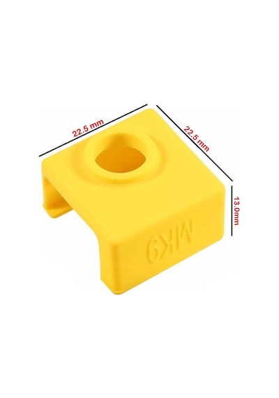 Koodmax 2 Adet E3d-v6 Sıcaklığa Dayanıklı Mk7 / Mk8 / Mk9 Alüminyum Isıtıcı Blok Silikon Kılıfı Sarı