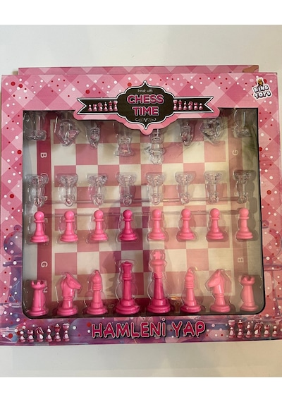 Satranç Seti Pembe Renk 26x25 Cm