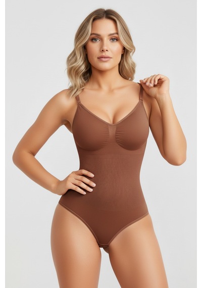 Mistirik Mamey Model Örme Kumaş Toparlayıcı Çıtçıtlı Body Kahve Renk Zıbın 4