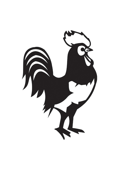 Folyo Sticker Horoz 30cm Uzunluk Siyah