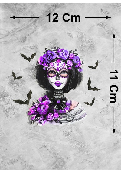 Yarasa Batman Joker Sticker - Kurukafa Kadın Kuru Kafa Sticker- Oto Araba Motosiklet Kask Sticker - 00180 12X11 Cm