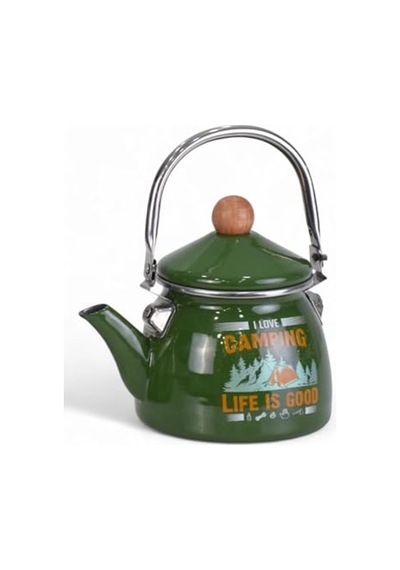 Camping Emaye Demlik Kettle Küçük 1.1 Lt Açık Krem