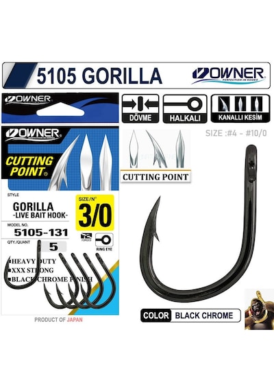 Owner 5105 Gorilla Live Bait 8/0 İğne