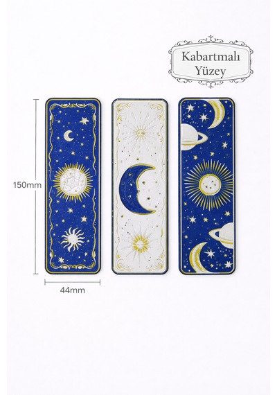 Celestial Night Güneş & Ay Temalı Kitap Ayracı Seti