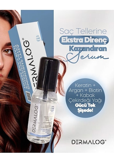 Dermalog Extra Direnç Pürüzsüzleştirici Hızlı Saç Uzatma Serumu - (Biotin, Keratin, Argan, Kabak Çekirdeği Yağı) 100 ML