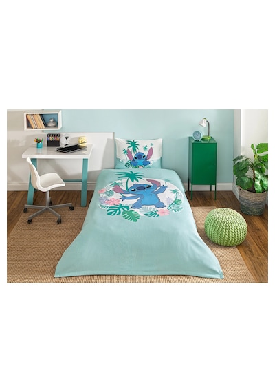 Disney Lisanslı Lastikli Çarşaf Çocuk Pike Takımı Stitch Summer