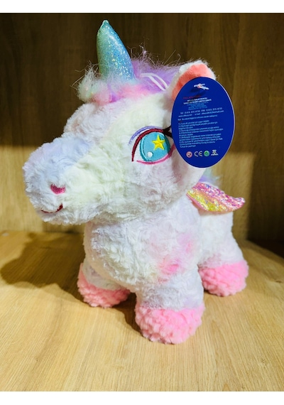 Peluş Unicorn Sevimli Unicorn 35cm Açık Gri