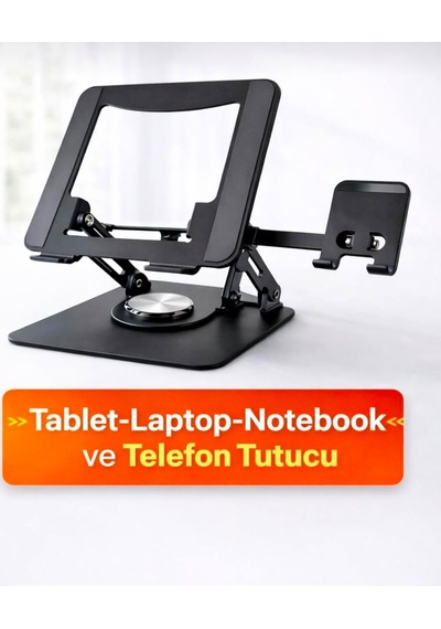 2si 1 Arada Metal 360 Dönebilen Ayarlanabilir Laptop Tablet Telefon Tutucu Kaymaz Tabanlı Çok Amaçlı Stand