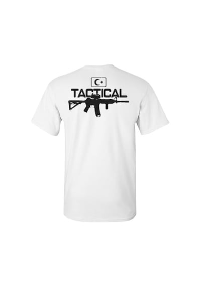 Alfa Giyim Tactical Silah Baskılı Tişört Siyah Beyaz