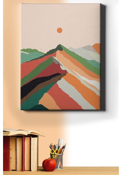 Webstyle Sayılarla Boyama Seti Çerçeveli Kasnaklı Yalnız Dağ 2 50x65 Cm