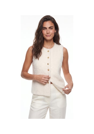 Onloox Kadın Krem Krem Yumuşak Dokulu Sakallı Polyester Kumaş Düğme Detaylı Astarlı Vests Yelek Onloox Kadın Krem Krem Yumuşak Dokulu Sakallı Polyester Kumaş Düğme Detaylı Astarlı Vests Yelek