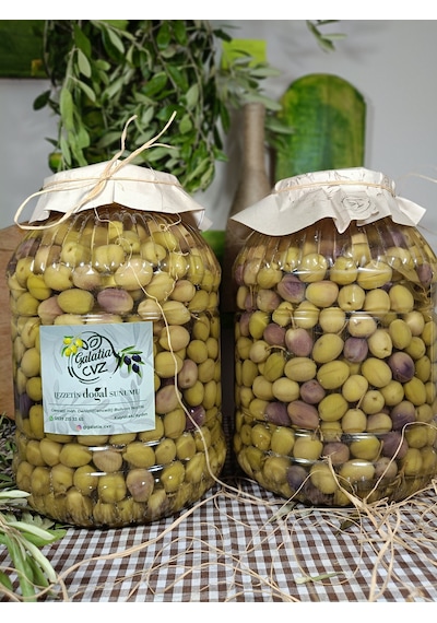 Aydın Yöresi Mudanya Cinsi Sofralık Tatlandırılmış Çizik Zeytin 6 KG