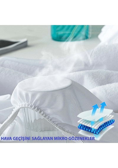 Dört Mevsim Tek Kişilik Alez Fitted Sıvı Geçirmez Yatak Koruyucu (439682107)