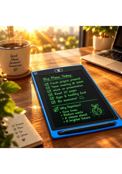 Dijital Yazı Ve Çizim Tableti, Lcd Ekranlı Silinebilir Yapısıyla Okulda Ve Evde Not Alırken Kağıt İsrafını Tamamen Önleyerek Size Çevre Dostu Ve Pratik Bir Çalışma Alanı Sunar 8.5 İnç