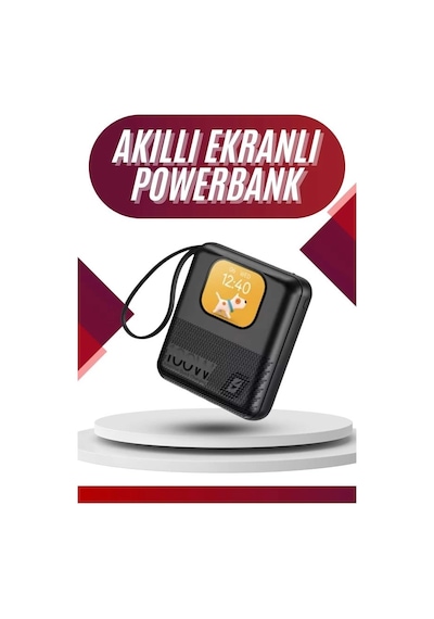 Akıllı Powerbank 10.000 Mah 4 Çıkışlı Taşınabilir Dijital Göstergeli Siyah