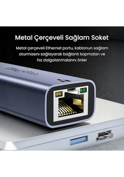 Veggieg Usb-a Ve Type-c 2.5g Gigabit Ethernet Dönüştürücü Adaptör