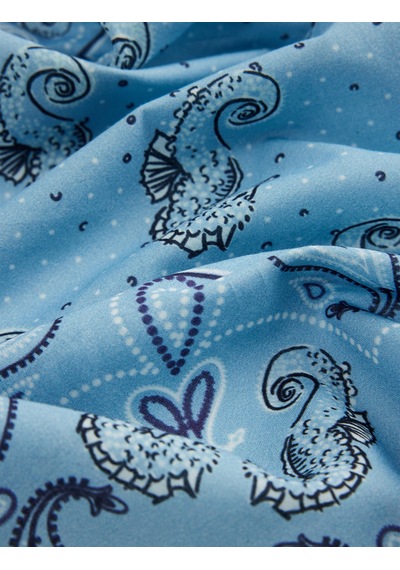 Koton Desenli Kare Fular Bandana Mavi 6sak50129aa