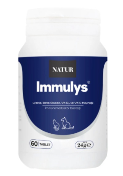 Natur Immulys Kedi Köpek L-lizin Ve Bağışıklık Sistemi Güçlendirici Tablet 60 Tablet