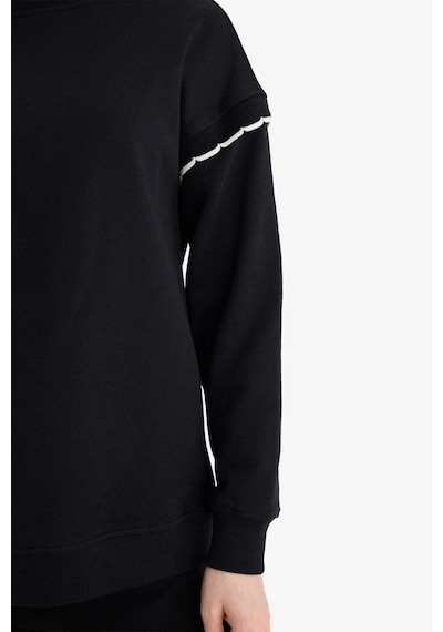 Defacto Regular Fıt Bisiklet Yaka Sweatshirt Tunik G9241ax26spbk81 Siyah-bk81