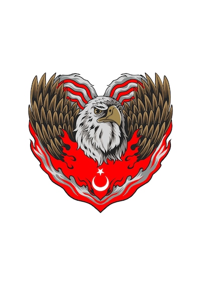 Türk Bayrağı Kartal Sticker 02121