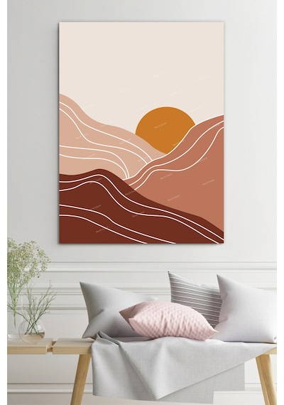 Minimalist Dağlar Boho Sanatsal Kanvas Tablo 70 x 100