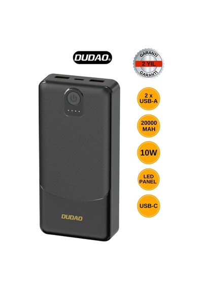 Powerbank Dudao K10pro 2.4a 20000mah 2 X Usb-a - Siyah 5468 Çok Renkli