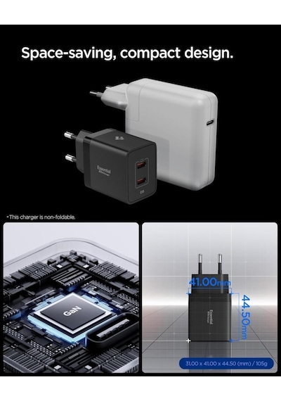 Spigen 47w Usb-c 2 Port Mini Hızlı Şarj Aleti Samsung Pps 2.0 / Isı Düşürücü Gan Pro Akım Korumalı Pd 3.0 / Scp / Fcp Protokol Güç Adaptörü İphone & Android & İpad & Macbook Type-c Black Spigen 47w Usb-c 2 Port Mini Hızlı Şarj Aleti Samsung Pps 2.0 / Isı Düşürücü Gan Pro Akım Korumalı Pd 3.0 / Scp / Fcp Protokol Güç Adaptörü İphone & Android & İpad & Macbook Type-c Black