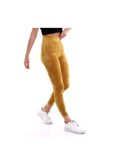 Winmoda34 Kadife Tayt Sarı