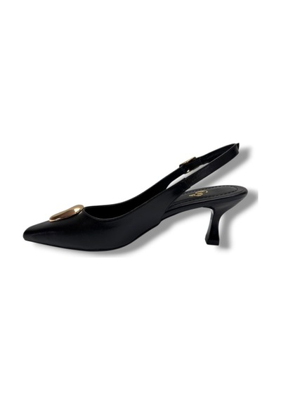 Gedik Pasha 26752-26 Cilt Gold Tokalı Kısa Topuk Kadın Stiletto 6cm Siyah