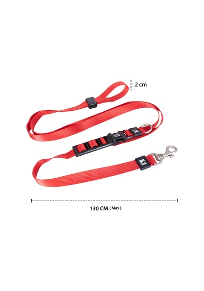 Swissplus Urban Paws Crimson Red Hands-free Ayarlanabilir Köpek Kordonu 20mm Kırmızı