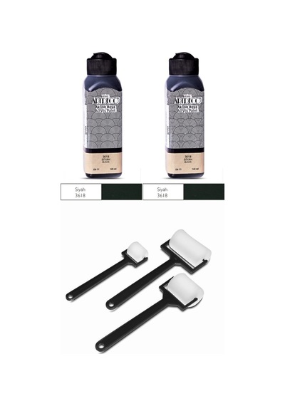 2 Li Akrilik Boya 140 Ml Renk Seçmeli Canlı Ve Pastel+rulo Fırça Özkırt Siyah