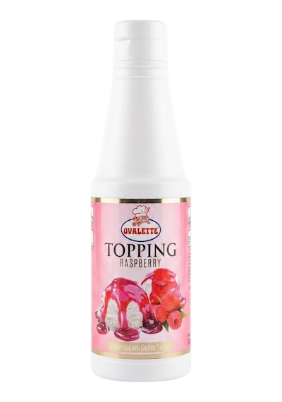 Ovalette Topping Frambuaz Sosu 1 Kg Tatlı, Waffle, Pancake Ve İçecekler İçin Yoğun Meyve Aromalı Topping