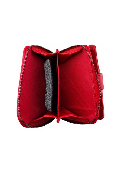 Alphaclub Bag Kadın Çok Bölmeli Kartlıklı Çıtçıt Kapamalı Cüzdan Kırmızı