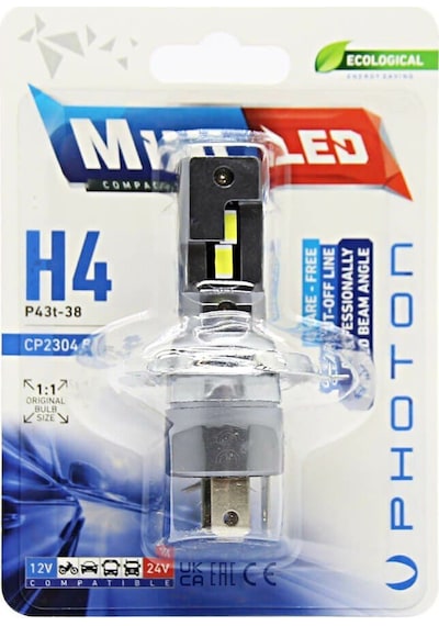 Photon Mini H4 Compact Led 12-24v Tekli Blister