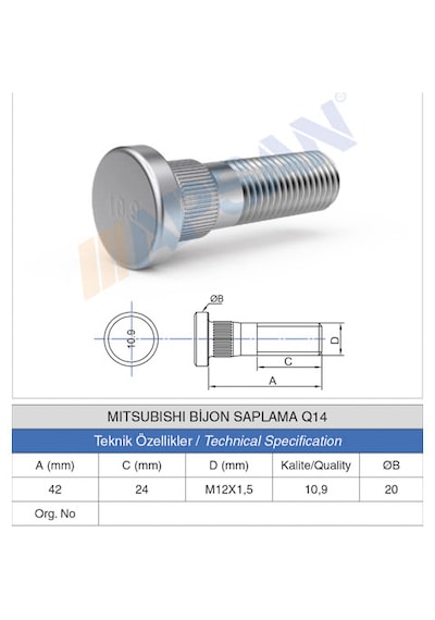 20 Adet Mıtsubıshı Bijon Saplaması Q14
