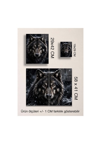 Bozkurt Portre Metal Tablo - Vahşi Doğa Duvar Dekoru, Metal Poster Wall Art Çok Renkli - 924525060 Çok Renkli - 924525060 Çok Renkli