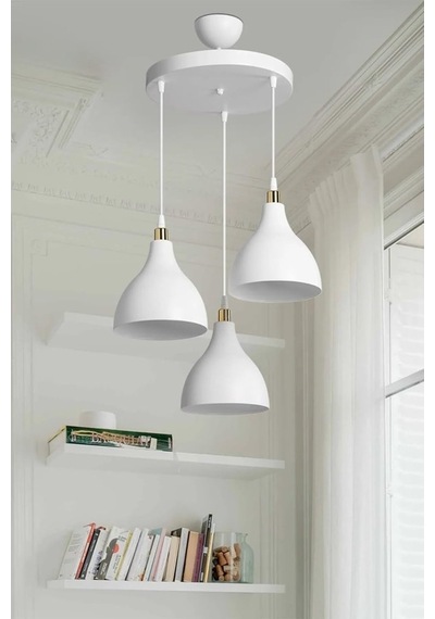 Ag Lightdesign 3'lü Asma Beyaz Sarkıt Avize Yatak Odası Salon Mutfak Koridor Lamba 17 Agnm25 Sku: Zeus8690010192448 Diğer