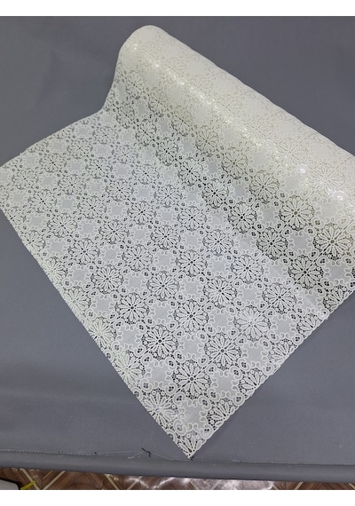 Pvc Küpür Dantel Raf Ve Dolap Örtüsü Runner Beyaz Kprhp075w 50 X 100