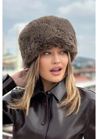 Emybox Kışlık Son Trend Kalpak Eskimo Rus Slav Tarzı Suni Kürk Tüylenmez Peluş Kalpak Şapka Bere Kahverengi