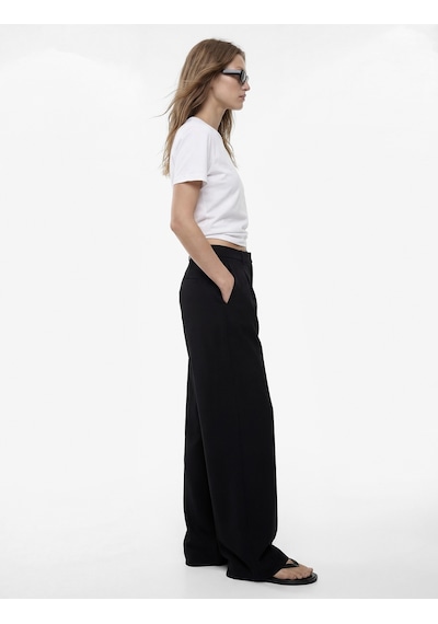Koton Cepli Oversize Geniş Paça Baggy Kumaş Pantolon Siyah 6sak40066ek