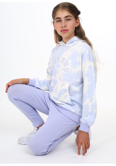 Toontoy Kids Toontoy Kız Çocuk 2'li Takım Baskılı Kapüşonlu Düşük Omuz Cepli Sweatshirt & Basic Düz Tayt Lila Toontoy Kids Toontoy Kız Çocuk 2'li Takım Baskılı Kapüşonlu Düşük Omuz Cepli Sweatshirt & Basic Düz Tayt Lila