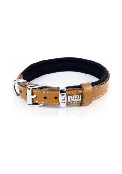 Doggie Deri Kemik Desenli Boyun Tasması M 2x35-40 CM Camel