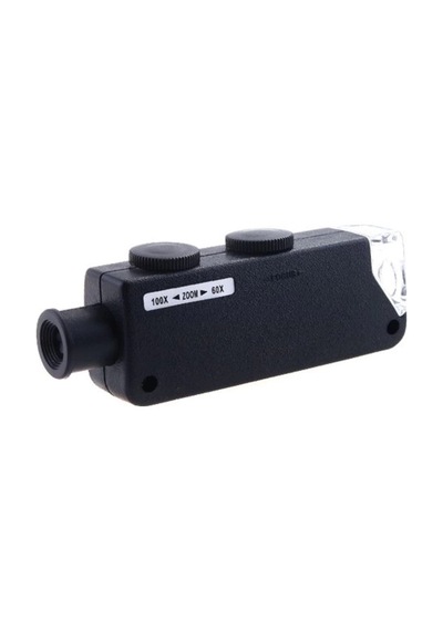 Mini 60x 100x Zoom Lens Konsantrasyon Takı Led Cep Mikroskop Büyüteç