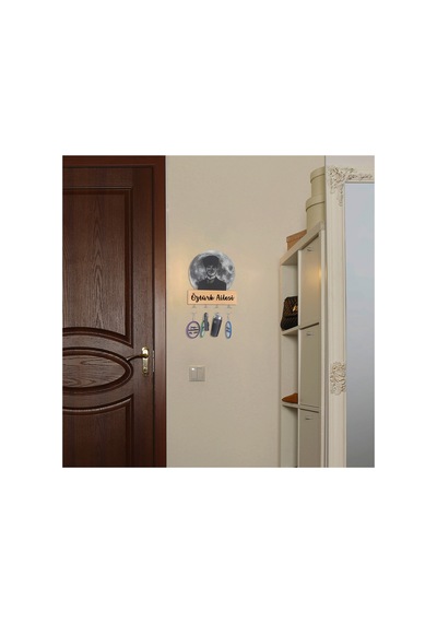 Led Işıklı Pleksi Dolunay Kişiselleştirilebilir Dekoratif Biblo Atatürk Portre Anahtar Askılığı Gri - 737347614 Gri