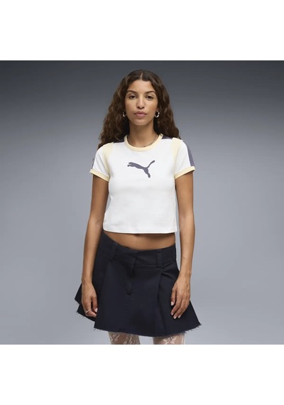 Puma Graphic Ringer Baby Tee Beyaz Kadın T-shirt