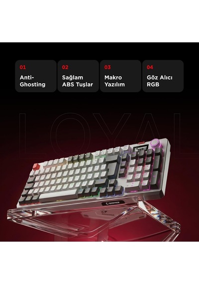 Loyal Usb Hot Swap Rgb Red Switch Mekanik Gaming Oyuncu Klavye Beyaz/gri
