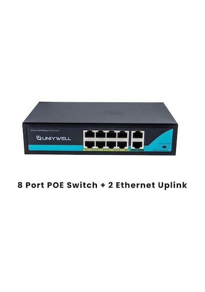 Uniywell 8 Port 10/100mbps Poe Switch & 1000 Mbps Uplink Unıywell